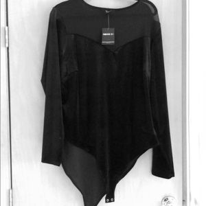 Long sleeve velour bodysuit